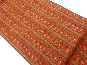 縞に小花模様織出し名古屋帯